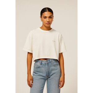 Second Layer White Cropped T Shirt Tee Top   Women's Size Medium